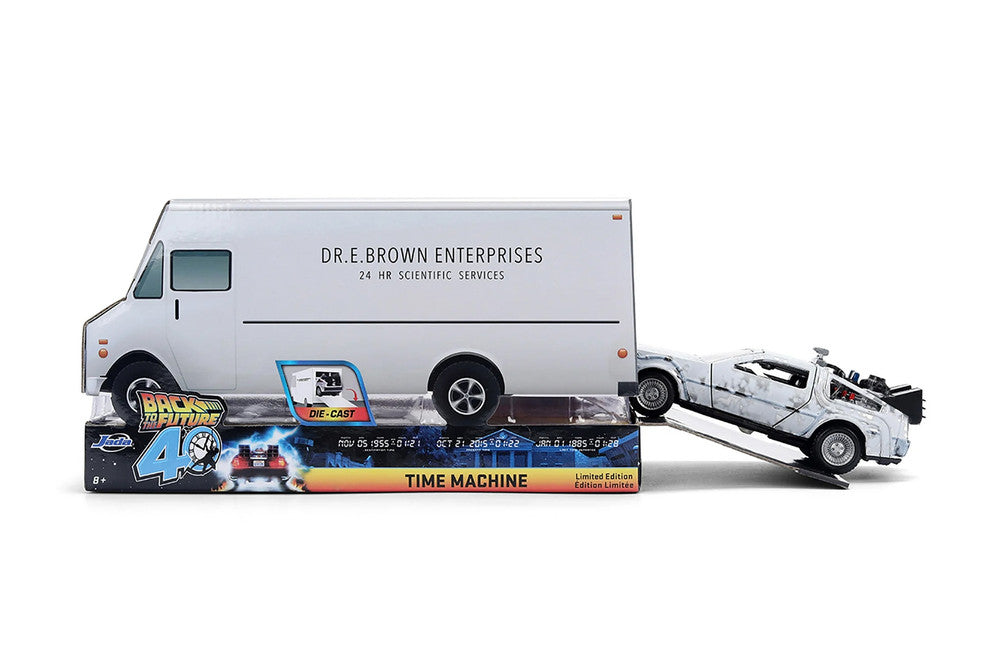 Back to the Future Time Machine (DeLorean + Truck) 1:32