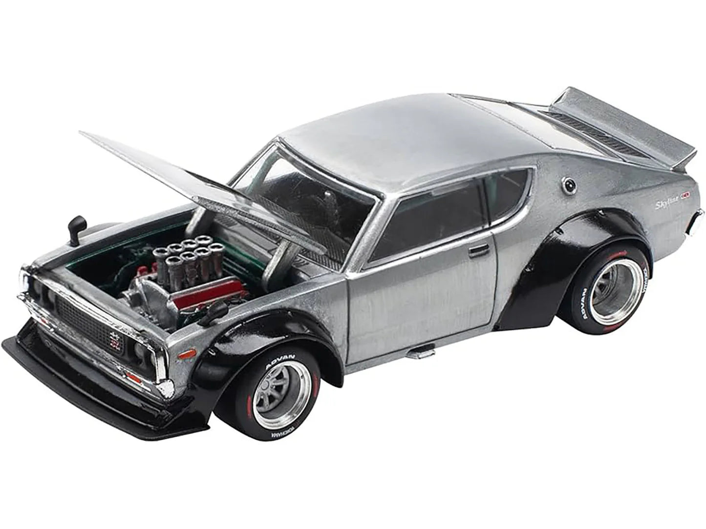 Nissan Skyline KPGC110 "Kenmeri" Raw Metal 1:64
