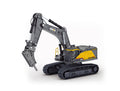 Toy excavator with a white background