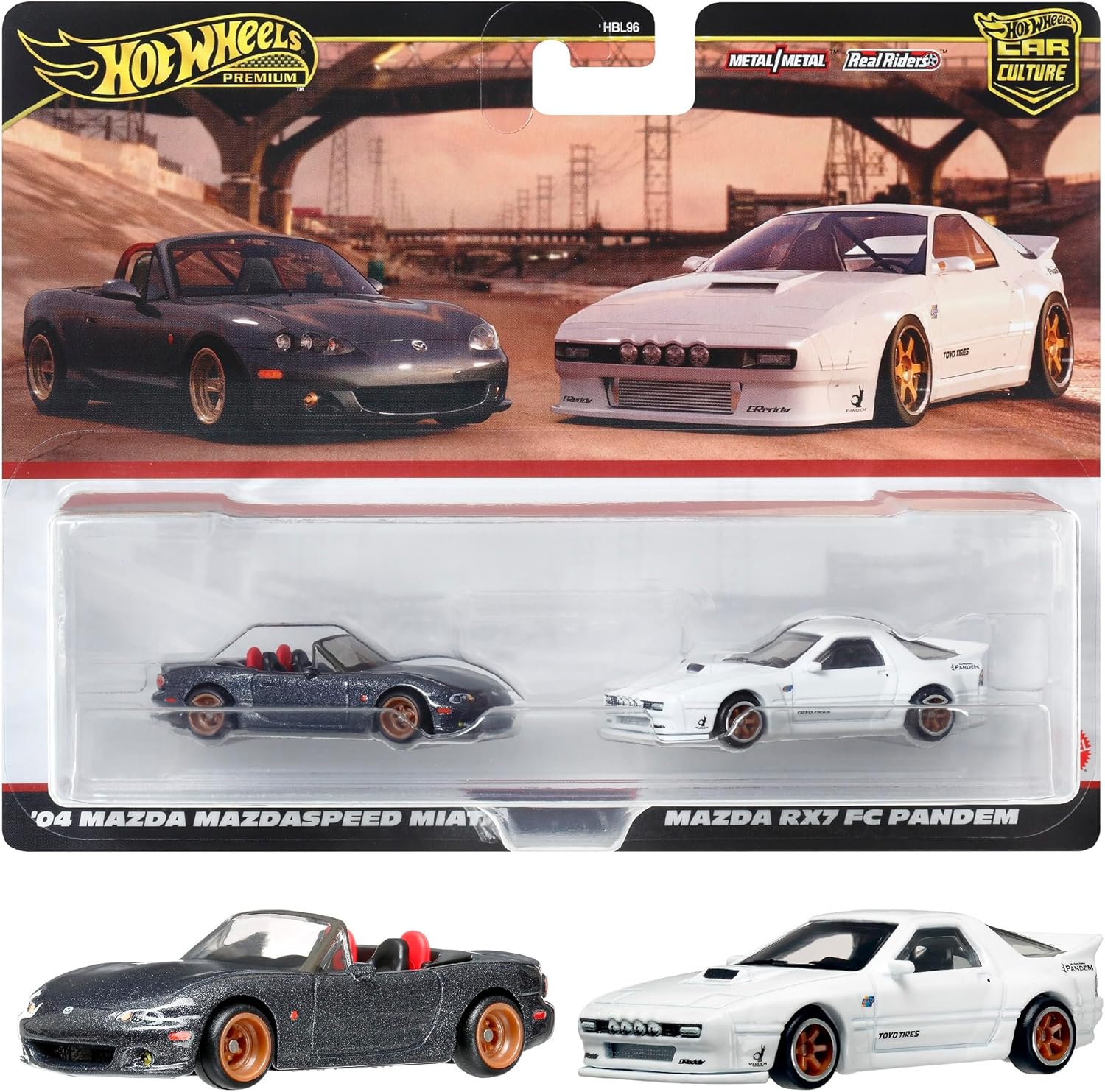 Hot Wheels Car Culture Mazda Duo Pack 1:64 – ’04 Mazdaspeed Miata & Mazda RX-7 FC Pandem