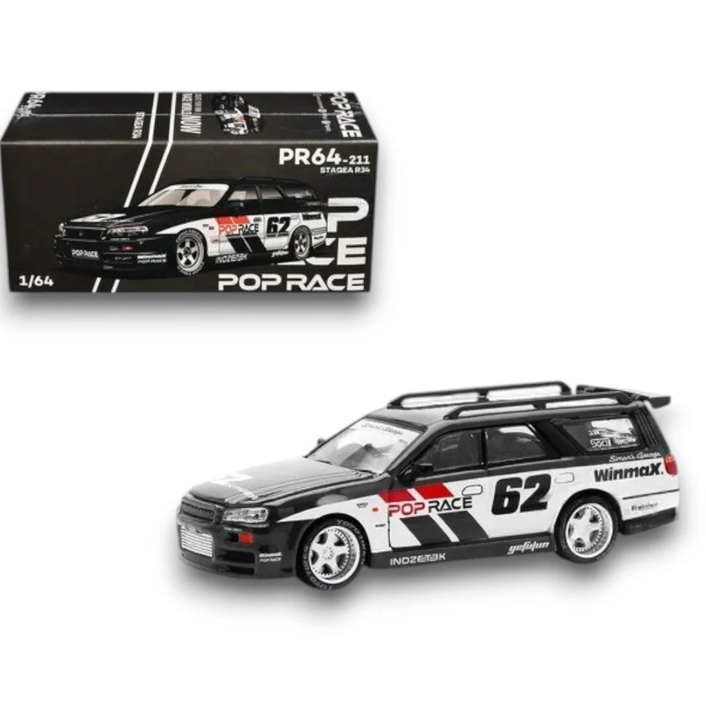 Nissan Stagea R34 Pop Race #62 1:64