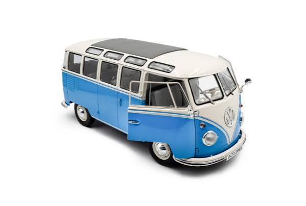 Volkswagen T1 Samba Azul y Blanco 1:18
