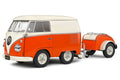 Volkswagen Kool Kombi Naranja con Remolque 1:18